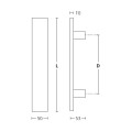 dveřní madlo Design inox 1147 černé - 600/400 mm