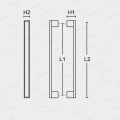 dveřní madlo Design alu 989 chrom mat - 500/460 mm