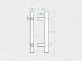 dveřní madlo objektové PH70 přímé - ø 25mm délka 700mm rozteč 500 mm nerez (nerez)
